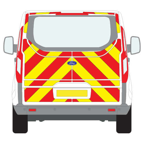 A FORD Transit Custom Tailgate (2013 ) Chevron Kit in a  Planked Prismatic material grade (No Windows)  from the Chevron Warehouse