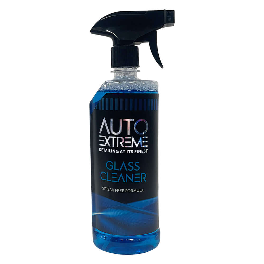 Valeting Bundle Promotion - Auto Extreme Glass Cleaner with streak free formula, ideal for vehicle detailing.