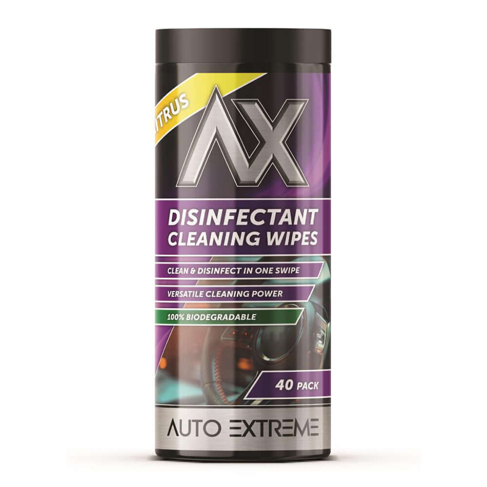 AX Disinfectant Cleaning Wipes – 40 Pack in citrus scent for effective cleaning and disinfecting surfaces.