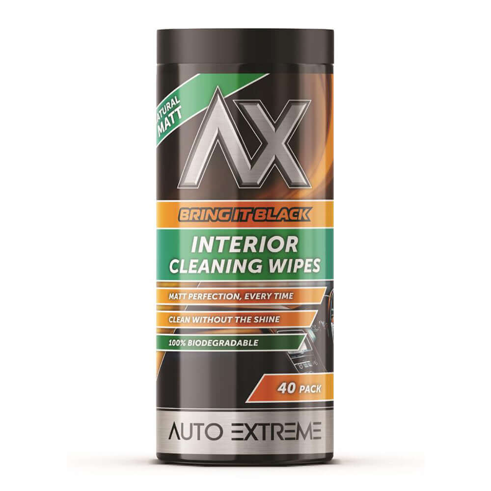 AX Interior Matt Cleaning Wipes – 40 Pack for cleaning matt surfaces without shine, ideal for dashboards and trims.