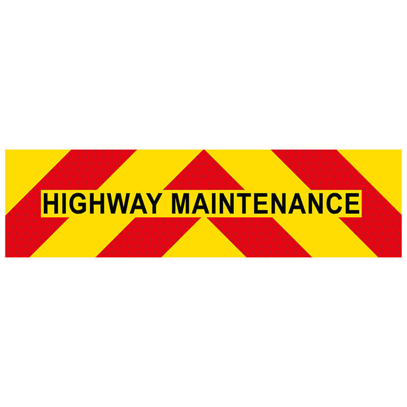 Highway Maintenance Board - 1100mm X 300mm with red and yellow warning pattern for visibility during roadwork.