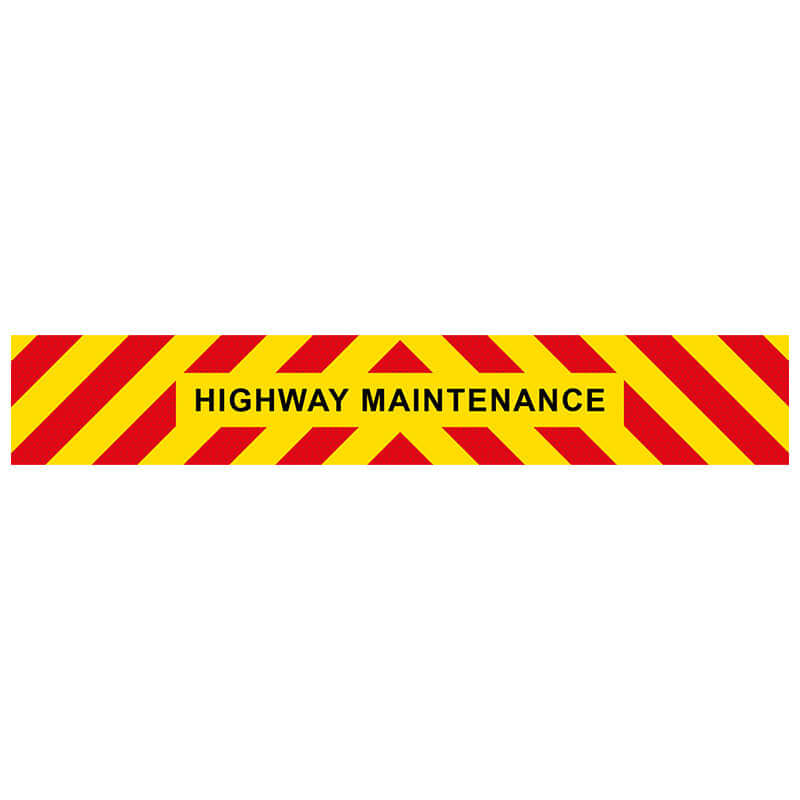 Highway Maintenance - 2100mm X 350mm X 1.5mm safety board with red and yellow reflective design.
