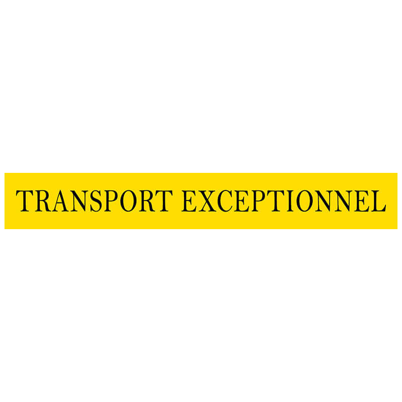 Transport Exceptionnel Sign 1900mm X 300mm on a yellow background for oversized load transport.