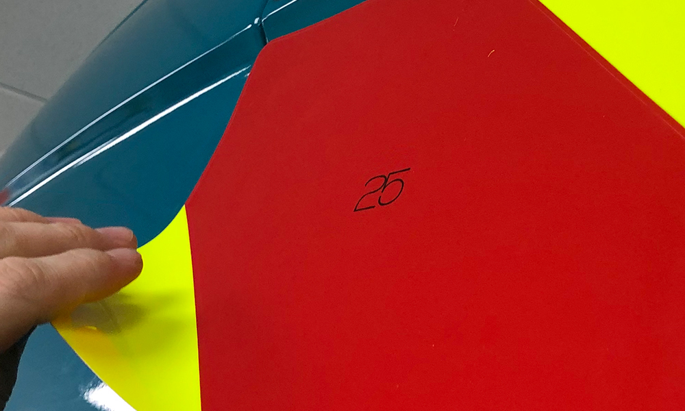 A Rear Chevron Kit Being Fitted Showing Fitting Numbers