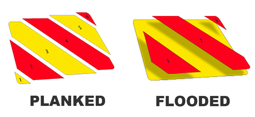 An Image Of Planked And Flooded Chevron Kits