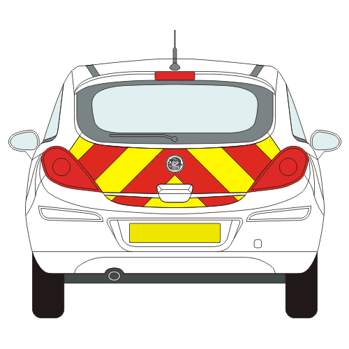Vauxhall Corsa Full Chevron Kit (2007 - 2015) Flooded 3M Diamond Grade