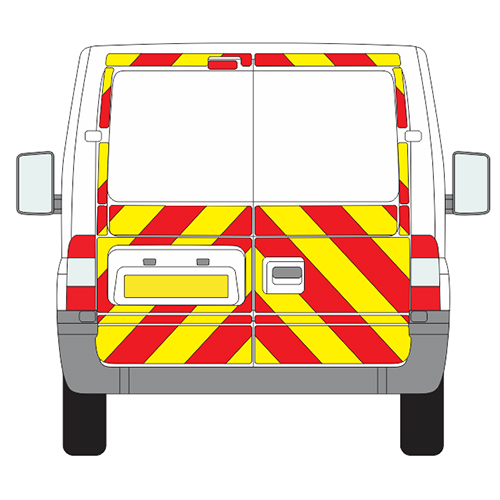 Ford Transit Full Chevron Kit with Window cut-outs ( 2006 - 2014) (Low roof H1) 3M Diamond Grade