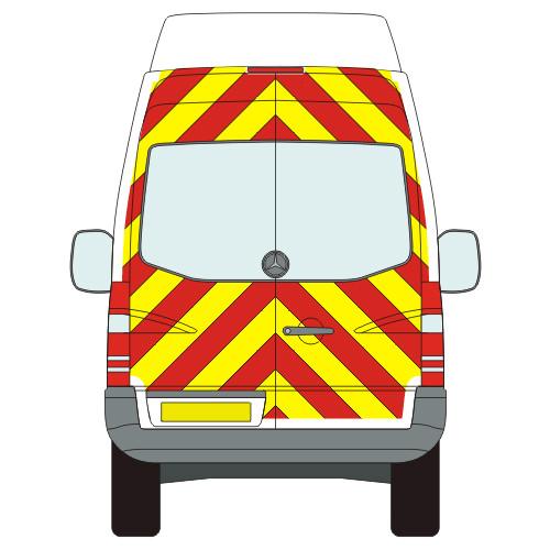 Mercedes-Benz Sprinter Full Chevron Kit with Window cut-outs (2006 - 2018) (High/Med Roof) Flooded Engineering Grade
