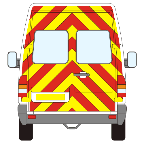 Mercedes-Benz Sprinter Full Chevron Kit with Window cut-outs (1995 - 2006) (High roof H3) Flooded Nikkalite Prismatic Grade