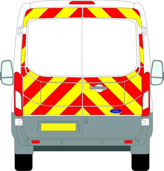 Ford Transit Full Chevron Kit with Window cut-outs (2014 - 2020) (Medium roof H2) Nikkalite Prismatic Grade