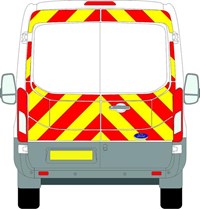 Ford Transit Full Chevron Kit with Window cut-outs (2014 - 2020) (Medium roof H2) Nikkalite Prismatic Grade