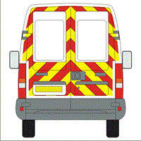 Iveco Daily Full Chevron Kit with Window cut-outs (1999 - 2014) (Medium roof H2) Flooded Nikkalite Prismatic Grade