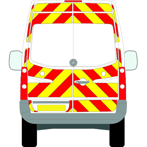 Mercedes-Benz Sprinter Full Chevron Kit with Window cut-outs (2006 - 2018) (High/Med Roof) Flooded 3M Diamond Grade