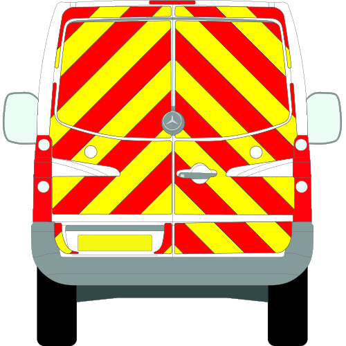 Mercedes-Benz Sprinter Full Chevron Kit (2006 - 2018) (Low roof H1) Flooded 3M Diamond Grade