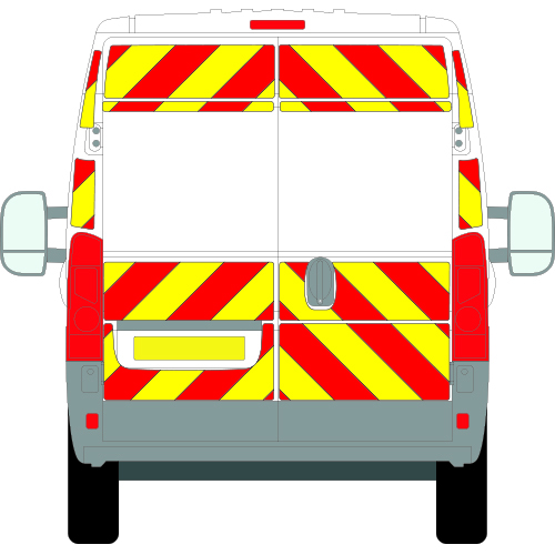 Peugeot Boxer Full Chevron Kit with Window cut-outs (2015 - Present) (Medium roof H2) Flooded 3M Diamond Grade