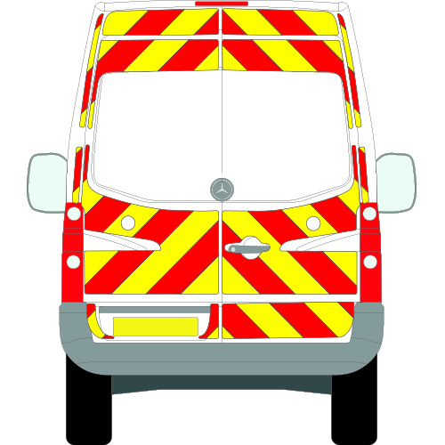 Mercedes-Benz Sprinter Full Chevron Kit with Window cut-outs (2006 - 2018) (High/Med Roof) Flooded Nikkalite Prismatic Grade