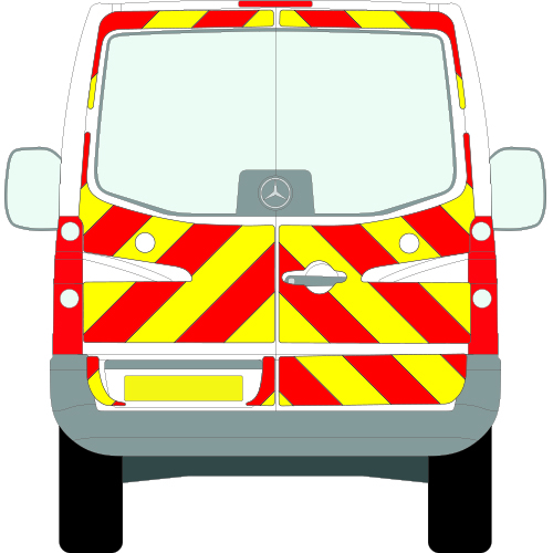 Mercedes-Benz Sprinter Full Chevron Kit with Window cut-outs (2006 - 2018) (Low roof H1) Nikkalite Prismatic Grade