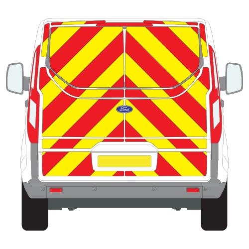 Ford Transit Custom Tailgate Full Chevron Kit (2013 - 2023) (Low roof H1) Flooded Nikkalite Prismatic Grade