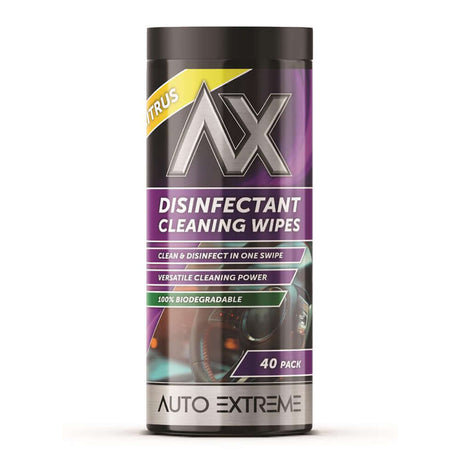 AX Disinfectant Cleaning Wipes – 40 Pack in citrus scent for effective cleaning and disinfecting surfaces.
