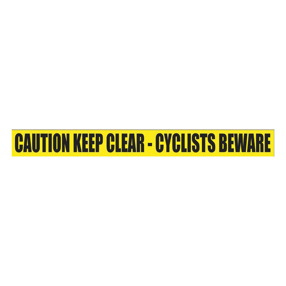 Cyclist Warning Side Rail Sign - 1200mm X 100mm with a caution message for cyclists to enhance road safety.