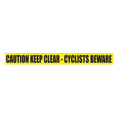 Cyclist Warning Side Rail Sign - 1200mm X 100mm with a caution message for cyclists to enhance road safety.