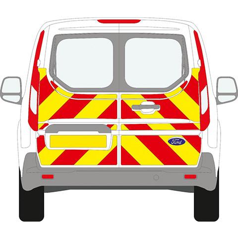 Ford Transit Connect Chapter 8 Chevron Kit design, showcasing reflective chevrons for rear visibility (2014 - 2021)