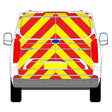 Ford Transit Custom Tailgate Chevron Kit (2023 - 2025) featuring Chapter 8 compliant reflective chevrons for safety.
