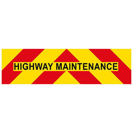 Highway Maintenance Board - 1100mm X 300mm with red and yellow warning pattern for visibility during roadwork.