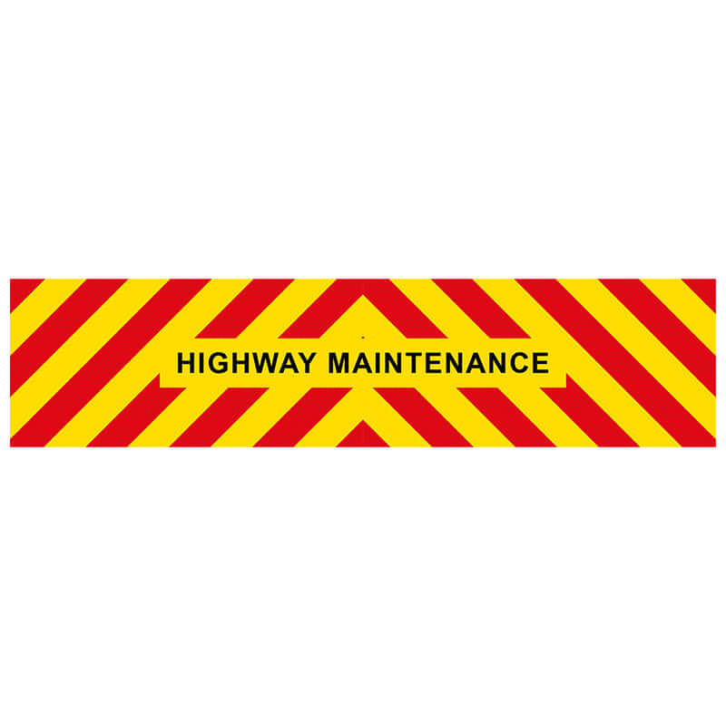 Highway Maintenance - 2100mm X 500mm X 1.5mm safety marking board with bright red and yellow design.