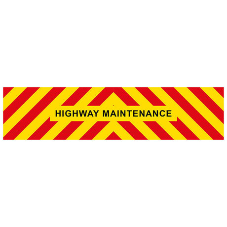 Highway Maintenance - 2100mm X 500mm X 1.5mm safety marking board with bright red and yellow design.