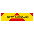 Highway Maintenance Board - 600mm X 150mm with non-reflective fluorescent yellow and red chevrons.