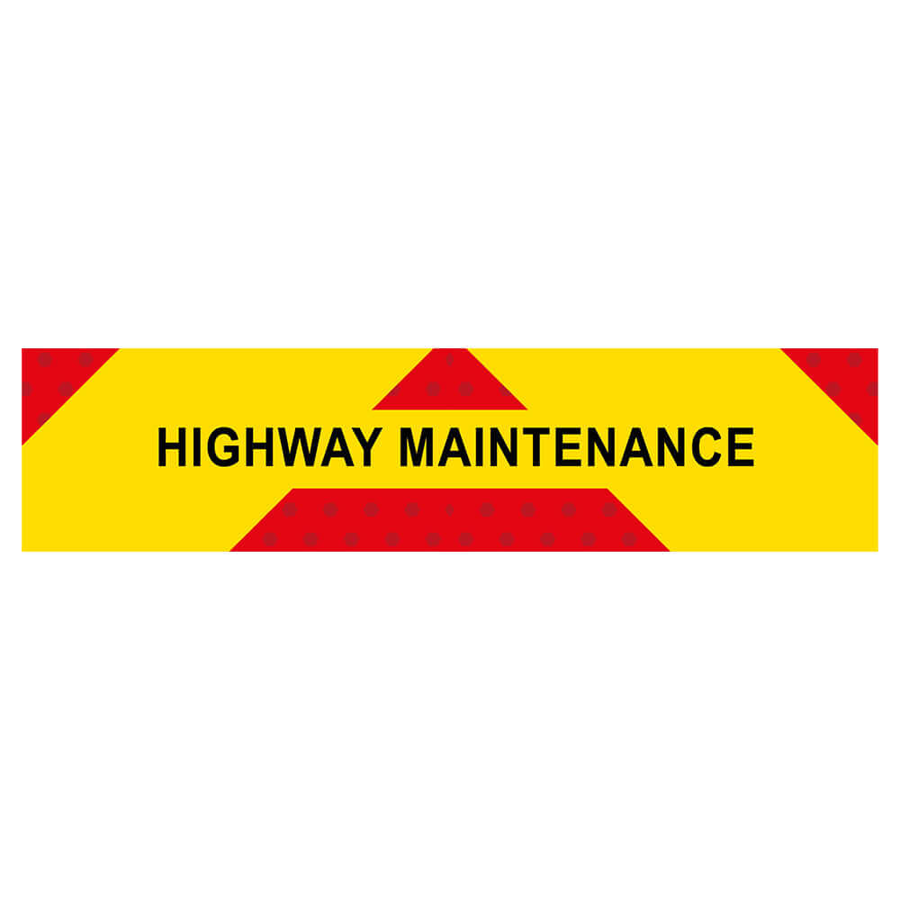 Highway Maintenance Board - 600mm X 150mm with non-reflective fluorescent yellow and red chevrons.