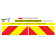 Universal Vehicle Kit For Small Vehicles featuring highway maintenance fluorescent yellow side stripes and edge reflectors.