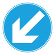 Keep Left/Right Folding Sign 360mm Diameter with blue background and white directional arrow.