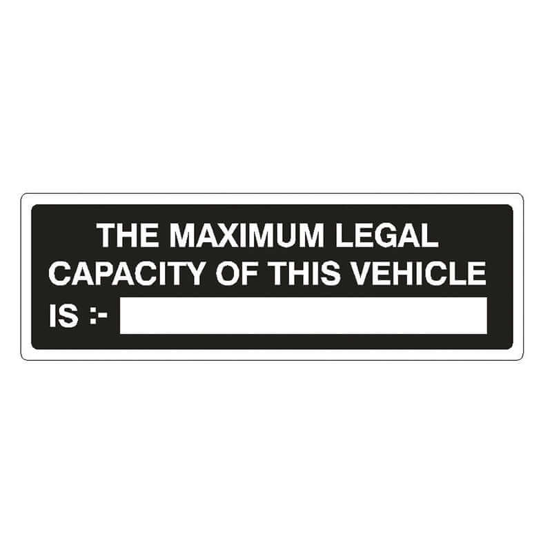 Maximum Capacity Sign - 300mm X 100mm