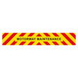 Motorway Maintenance Board - 2100mm X 350mm X 1.5mm with yellow and red warning stripes for road safety.