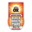 SAAO BLACK DUCT TAPE 25MM x 10M packaging showing all weather, repairs, and industrial strength features for durable use.