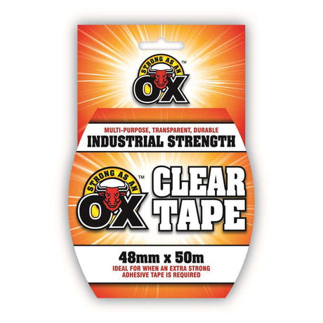 SAAO Clear Tape – 48mm x 50m packaging, strong adhesive, transparent, multi-purpose tape for various applications.