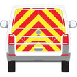 Volkswagen Transporter T7 Tailgate Chevron Kit (2025+) design with reflective chevrons in red and yellow pattern.